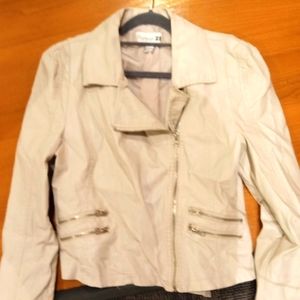 Forever 21 tan leather moto jacket